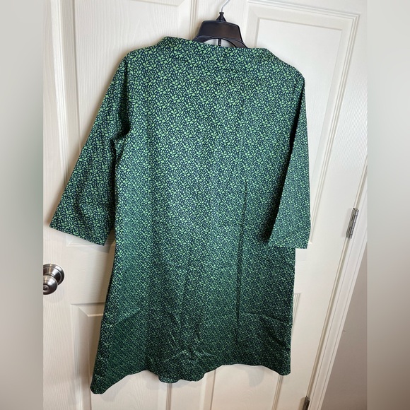 New COS stand collar a line poplin dress Kelly Green navy blue Patterned Dress 8 - Picture 5 of 16